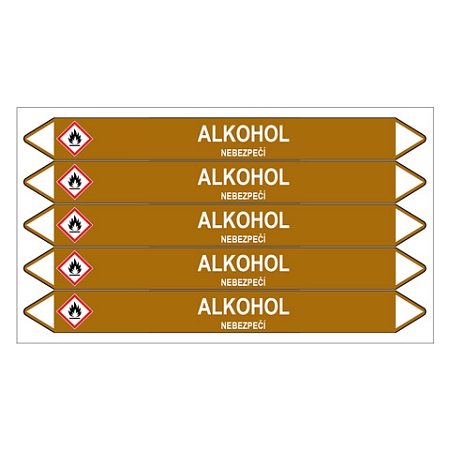Značení potrubí, alkohol,5 ks, 150 × 12 mm